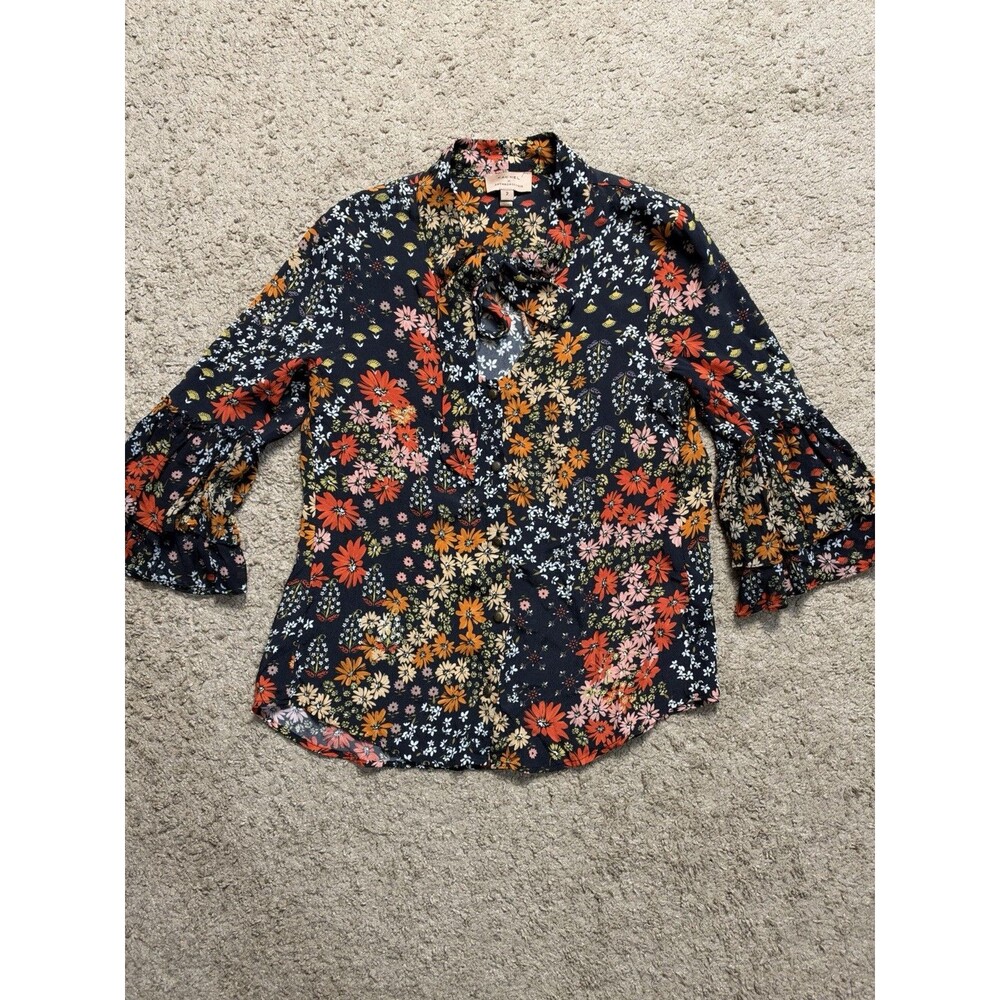 Kachel x Anthropologie Janelle Silk Blend Floral Blouse Top Size 2